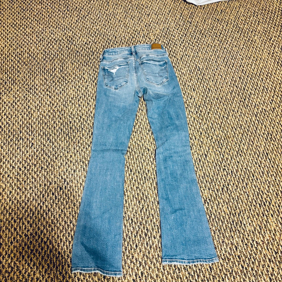 American Eagle Stretch High Waisted Skinny Kick Bootcut Jean Denim - Picture 12 of 15